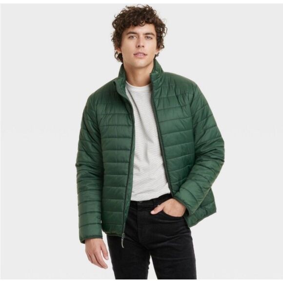 Goodfellow & Co Men's Lightweight Puffer Jacket - Green Size Large NEW - Picture 2 of 10